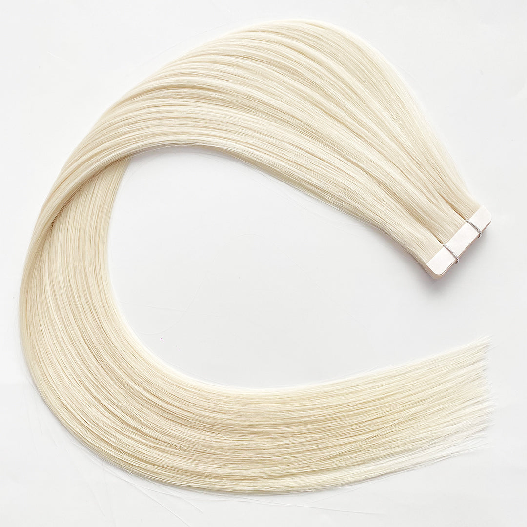 Tape-Extensions kühles Blond Ivory