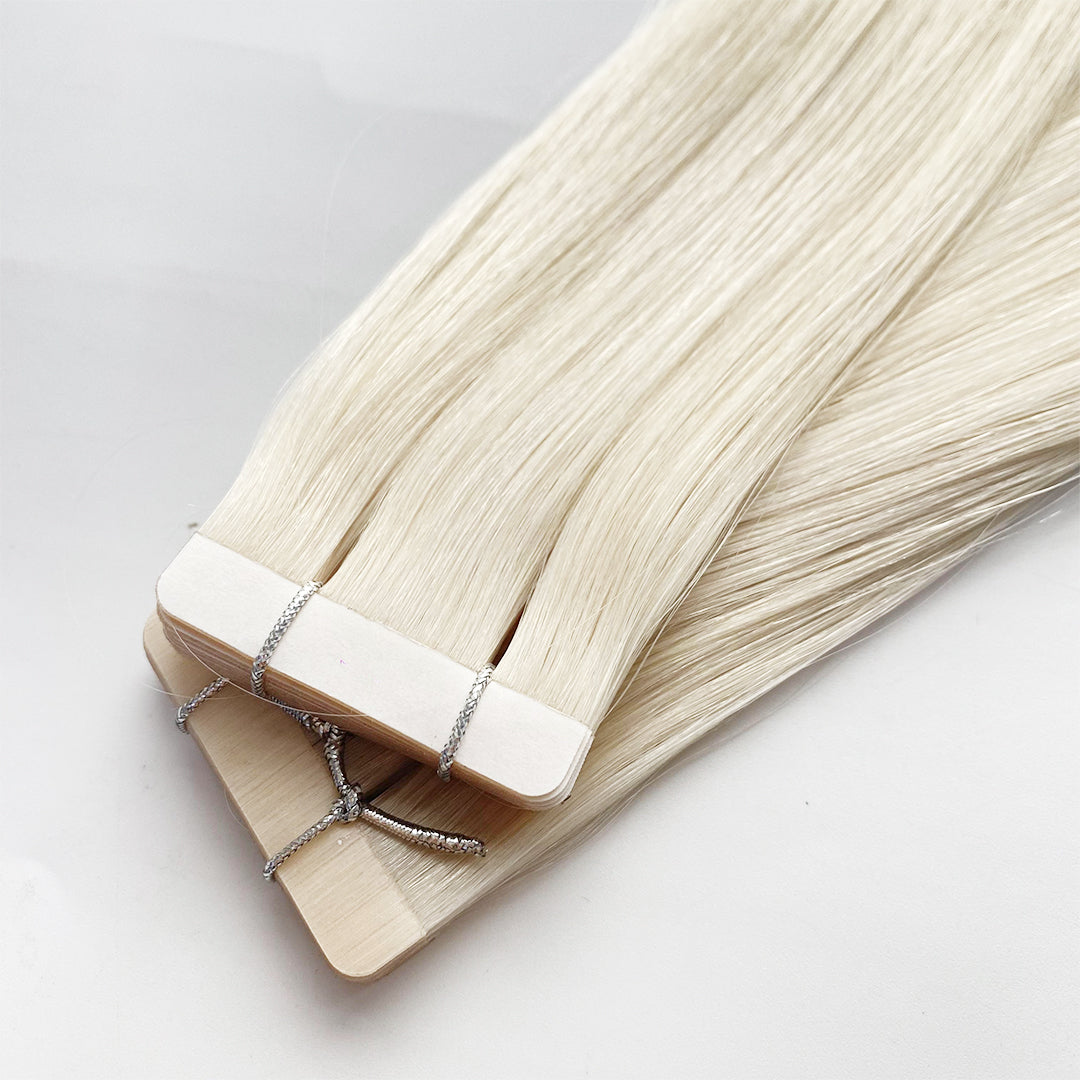 Tape-Extensions kühles Blond Ivory